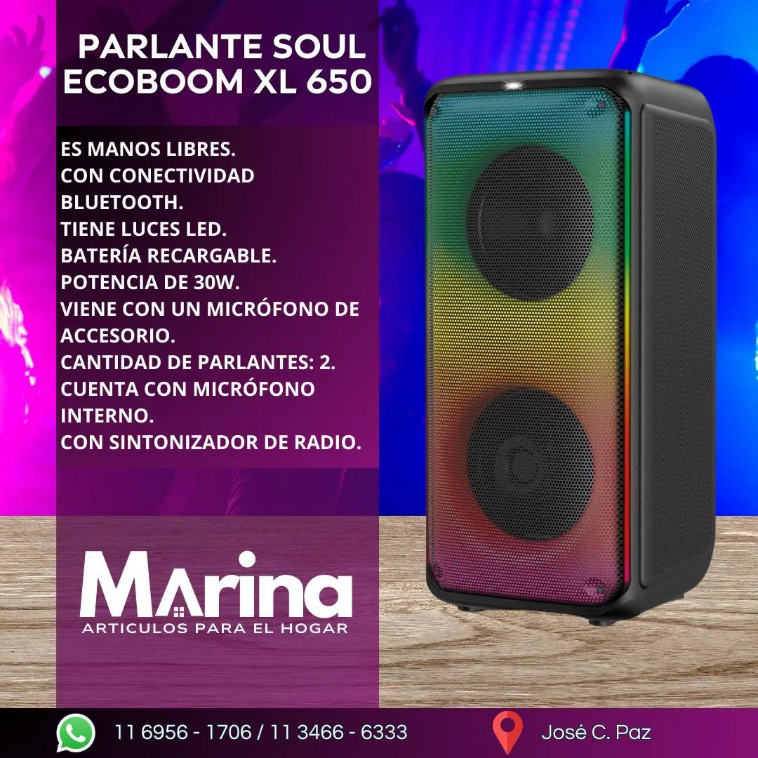 Parlante Soul Ecoboom XL650